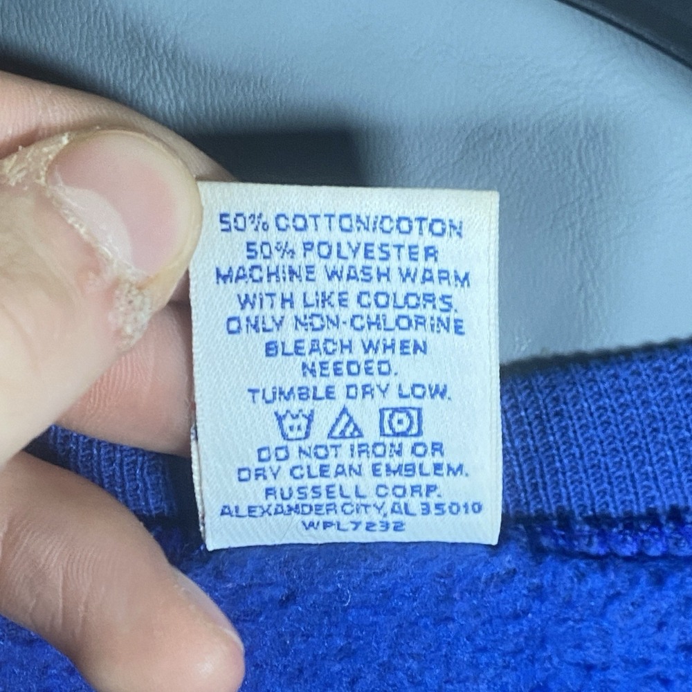 Vintage Russell Athletic Henry Clay Cheerleading Sweatshirt Blue Medium Anne - Picture 5 of 9